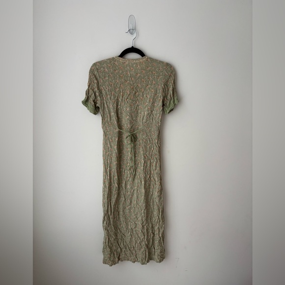 Vintage April Cornell Floral Dress Cottagecore Prairie Button Front Tie Back - Picture 8 of 12